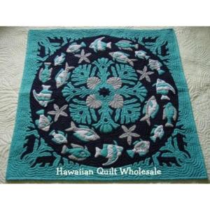 ハワイアンキルト　マルチマット　タペストリー　ハンドメイト 完成品ではございません】☆月9ドラマなど美術協力ショップ