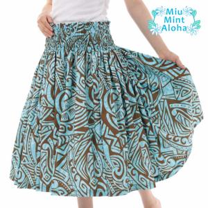 フラダンスパウスカート ターコイズブルーハイビスカス : Honu Aloha