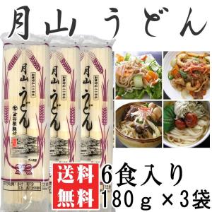 ポイント消化 うどん 送料無料 お試し月山うどん 6人前 180g×3袋[月山うどん180ｇ×3 BS] メール便 NP 即送｜miuranouen