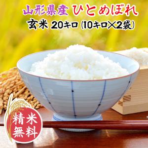 米 お米 10kg×2 ひとめぼれ 玄米20kg 令和5年産 山形産 白米・無洗米・分づきにお好み精米 送料無料 当日精米