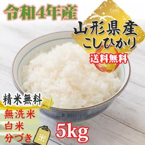 コシヒカリ 米 お米 玄米5kg 令和4年産 山形産 白米・無洗米・分づきにお好み精米 送料無料 当日精米