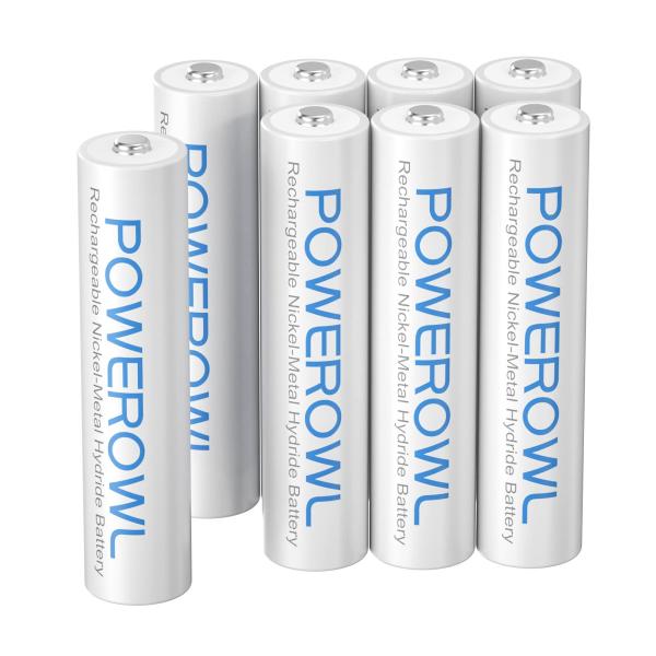 POWEROWL単4形充電式ニッケル水素電池8個セット 大容量 自然放電抑制 環境保護 電池収納（1...