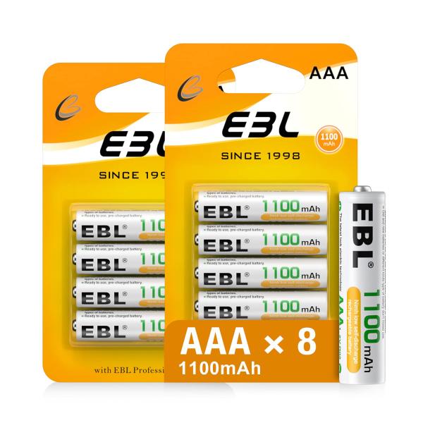 EBL 単4充電池 充電式 ニッケル水素充電池 8本入り 高容量充電池 1100mAhで長持ち 約1...