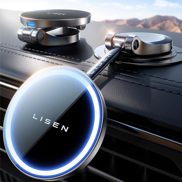 LISEN magsafe 車載 スマホホルダー 車 ワイヤレス充電 [高級合金素材] 耐久性 携帯...