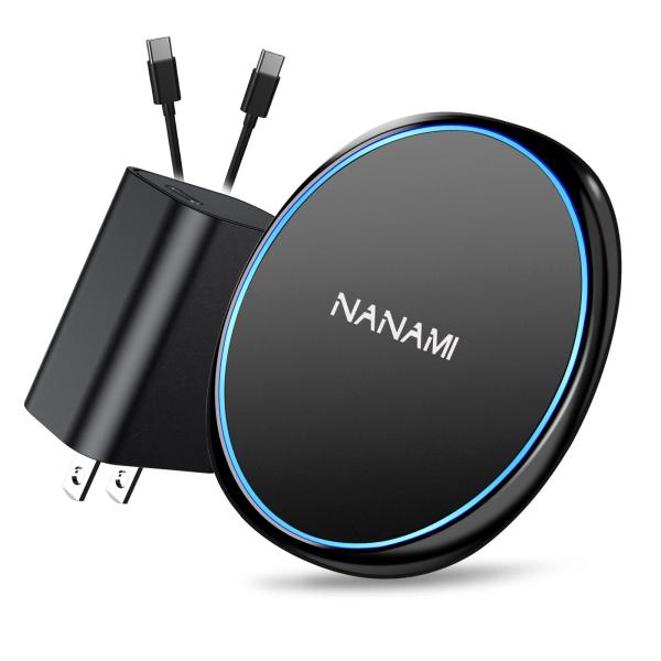 NANAMI ワイヤレス充電器 (QC3.0 急速充電器付き) 置くだけ充電器 セット 7.5W/1...