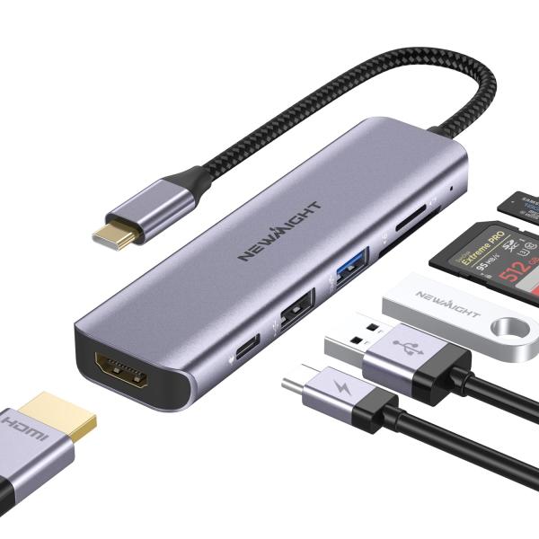 USB C ハブ 6-in-1アダプタ hdmi type-c ドッキングステーション PD 100...