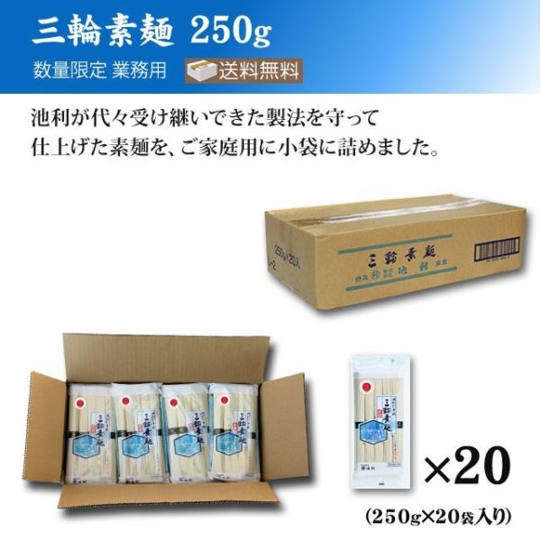 三輪そうめん 250g×20袋(業務用 送料無料） 【池利公式】