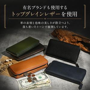 財布 メンズ 長財布 本革 レザー ラウンドフ...の詳細画像2