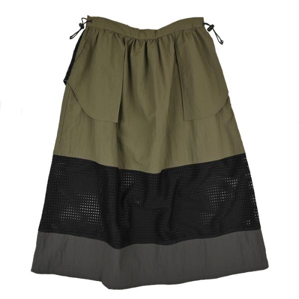 GRIS グリ Layeyed Gathered Skirt Olive GR23SS-SK001