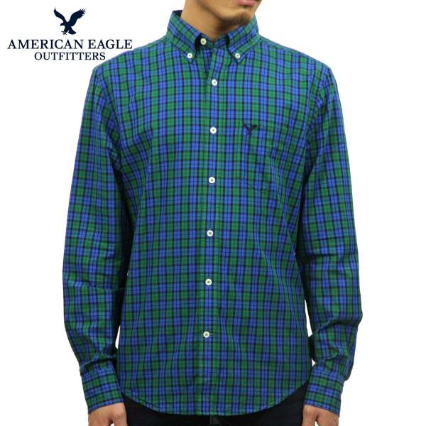 アメリカンイーグル シャツ メンズ 正規品 AMERICAN EAGLE 長袖シャツ BUTTON ...