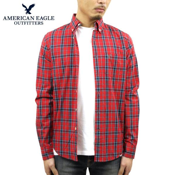 アメリカンイーグル シャツ メンズ 正規品 AMERICAN EAGLE 長袖シャツ BUTTON ...