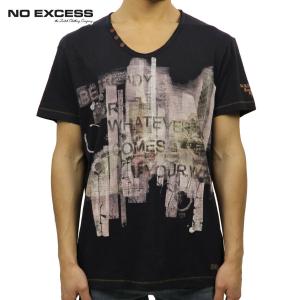 ノーエクセス Tシャツ 正規販売店 NO EXCESS 半袖Tシャツ T-shirt s/sl , V-Neck, disc｜mixon