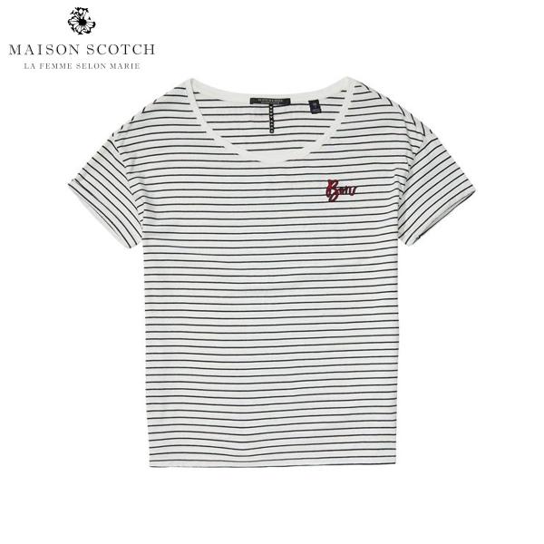 メゾンスコッチ MAISON SCOTCH 正規販売店 レディース 半袖Tシャツ Striped T...