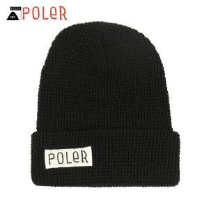 【ボーナスストア 誰でも+5% 5/25 0:00〜5/26 23:59】 ポーラー POLER 正規販売店 帽子 ビーニー WORKERMAN BEANIE BLACK 213ACU7901-BLK｜mixon