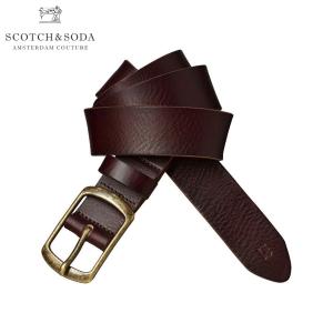 スコッチアンドソーダ メンズ SCOTCH＆SODA 正規販売店 ベルト LEATHER BELT 136657 0007 BROWN｜mixon