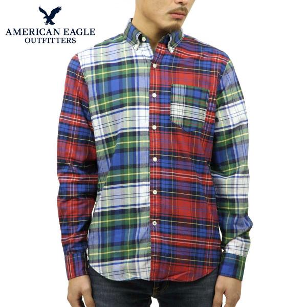 アメリカンイーグル シャツ メンズ 正規品 AMERICAN EAGLE 長袖シャツ ボタンダウンシ...