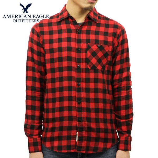 アメリカンイーグル シャツ メンズ 正規品 AMERICAN EAGLE 長袖シャツ ボタンダウンシ...