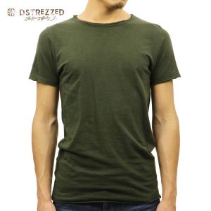 ディストレス Tシャツ 正規販売店 DSTREZZED 半袖Tシャツ BASIC ROUND NECK S/S SLUB TEE 202250 13 DK. GREEN 父の日 プレゼント ラッピング｜mixon