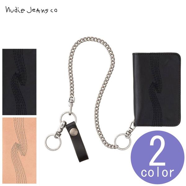 ヌーディージーンズ メンズ Nudie Jeans 正規販売店 牛革 チェーン付き二つ折りウォレット...
