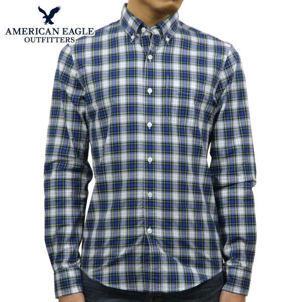 アメリカンイーグル AMERICAN EAGLE 正規品 メンズ ボタンダウン長袖シャツ AE Pl...