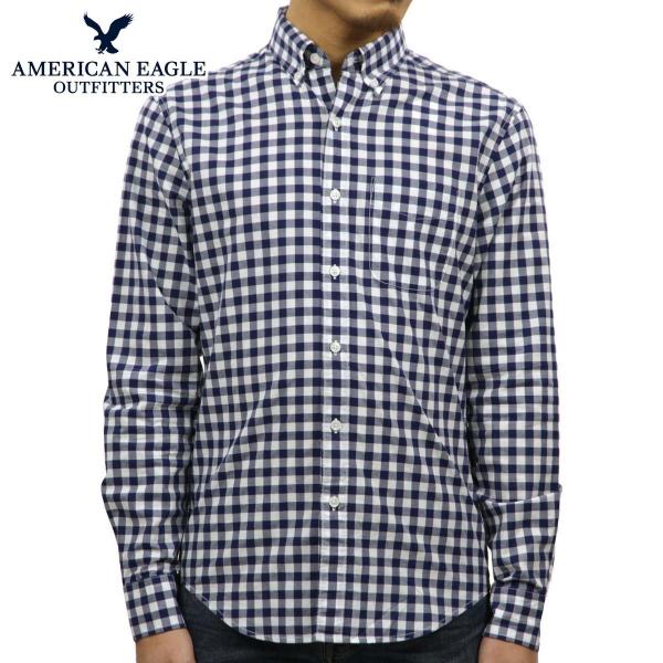 アメリカンイーグル AMERICAN EAGLE 正規品 メンズ ボタンダウン長袖シャツ AE Pl...