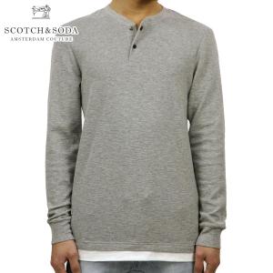 スコッチアンドソーダ SCOTCH＆SODA 正規販売店 メンズ 無地 長袖ヘンリーTシャツ FAKE DOUBLE-LAYER GRANDAD LONG S 父の日 プレゼント ラッピング｜mixon