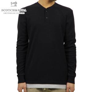 スコッチアンドソーダ SCOTCH＆SODA 正規販売店 メンズ 無地 長袖ヘンリーTシャツ FAKE DOUBLE-LAYER GRANDAD LONG SLEEVE HENRY TEE 148980 0002 NIGHT｜ブランド品インポートセレクトショップMIXON