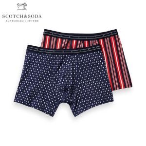 スコッチアンドソーダ ボクサーパンツ メンズ 正規販売店 SCOTCH＆SODA 下着 2枚組 CLASSIC BOXER SHORT IN SEASONAL ALL-OVERPRINTS COMBO A 151344 89918 79｜mixon