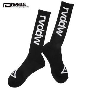 リバーサル ソックス メンズ 正規販売店 REVERSAL 靴下 rvddw TRIANGLE HIGH SOCKS rv20ss713 BLACK｜mixon