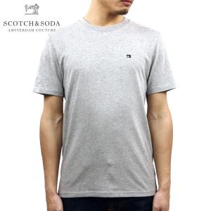 スコッチアンドソーダ Tシャツ 正規販売店 SCOTCH＆SODA 半袖Tシャツ クルーネックTシャツ BASIC NOS WIDER NECK COTTON TEE 153657 970 GREY ME｜mixon