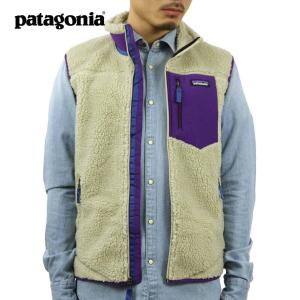 パタゴニア ベスト メンズ 正規品 patagonia レトロX ボアベスト MEN'S CLASSIC RETRO-X FLEECE VEST PELICAN W/PURPLE 23048｜mixon