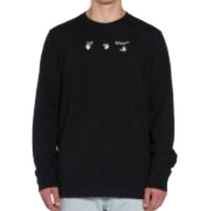 オフホワイト ロンT メンズ 正規品 OFF-WHITE 長袖Tシャツ クルーネック バックプリント BLACK MARKER LONG SLEEVE TEE BLACK BLACK OMAB001S21JER0081010｜mixon