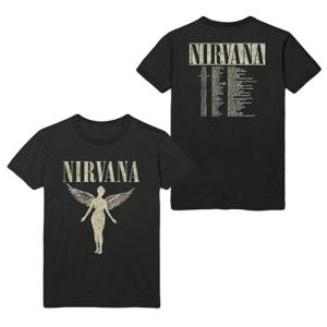 ミュージックティ バンドTシャツ メンズ 正規品 MUSIC TEE ロックTシャツ 半袖Tシャツ ニルヴァーナ NIRVANA IN UTER 父の日 プレゼント ラッピング｜mixon