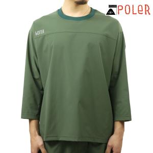 ポーラー メンズ Tシャツ 正規販売店 POLER 七分袖 ドライTシャツ クルーネック RELOP 2 DRY FOOTBALL SHIRT D MCV0026-OL 父の日 プレゼント ラッピング｜mixon