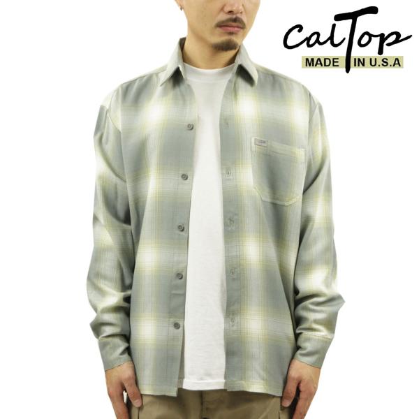キャルトップ 長袖シャツ メンズ 正規品 CALTOP ACRYLIC OMBRE CHECK LO...