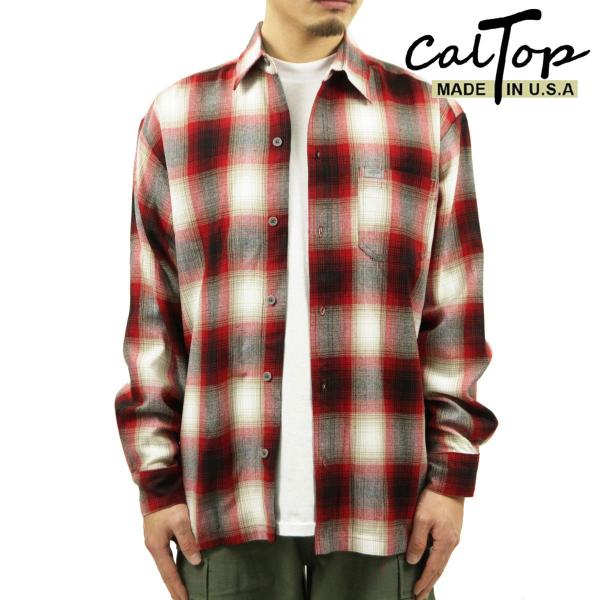 キャルトップ 長袖シャツ メンズ 正規品 CALTOP ACRYLIC OMBRE CHECK LO...