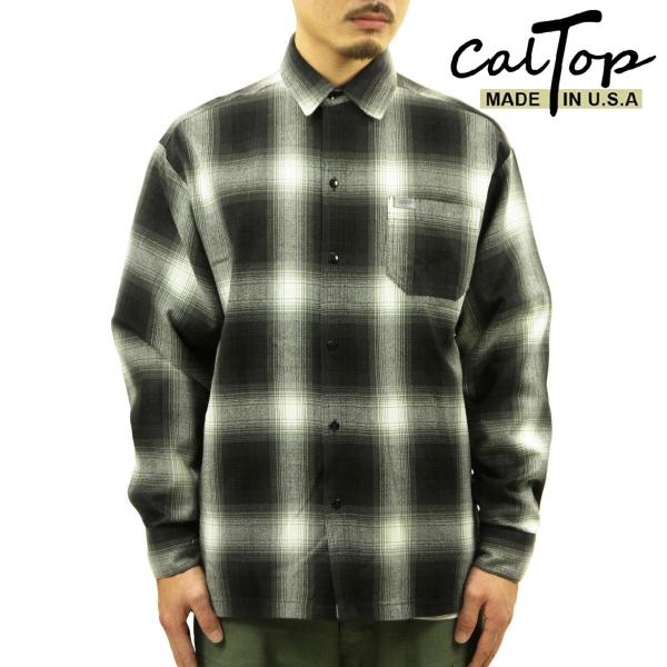 キャルトップ 長袖シャツ メンズ 正規品 CALTOP ACRYLIC OMBRE CHECK LO...