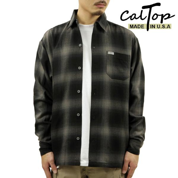 キャルトップ 長袖シャツ メンズ 正規品 CALTOP ACRYLIC OMBRE CHECK LO...