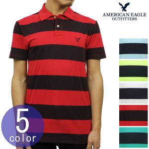 アメリカンイーグル ポロシャツ メンズ 正規品 AMERICAN EAGLE 半袖ポロシャツ ボーダー柄 AE Striped Jersey Polo 2165-7192｜mixon