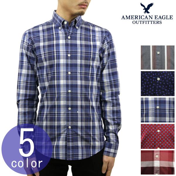 アメリカンイーグル シャツ メンズ 正規品 AMERICAN EAGLE 長袖シャツ ボタンダウンシ...