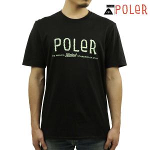 ポーラー メンズ 半袖Tシャツ 正規販売店 POLER ロゴ クルーネック FURRY FONT CREW TEE APM2010 BLACK｜mixon