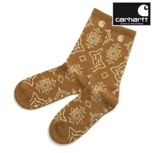 カーハート メンズ 靴下 正規品 CARHARTT WORK IN PROGRESS ペイズリー柄 クルーソックス VERSE SOCKS VERSE JACQUARD I030636 BR｜mixon