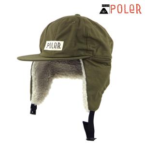 ポーラー メンズ レディース キャップ 正規販売店 POLER 帽子 フラップキャップ COTTON BOA FLAP CAP 233MCV0084-OLV OLIVE
