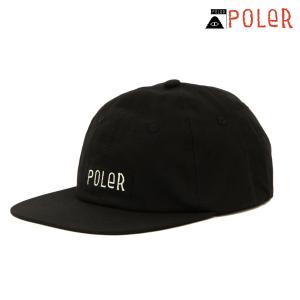 ポーラー メンズ レディース キャップ 正規販売店 POLER 帽子 COTTON 6P CAP 233MCV0092-BLK BLACK｜mixon