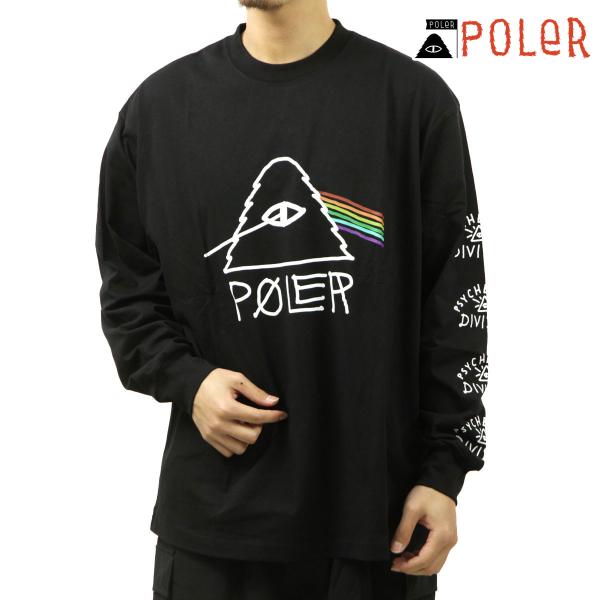 ポーラー メンズ 長袖Tシャツ 正規販売店 POLER クルーネック 袖プリント ロンT PSYCH...