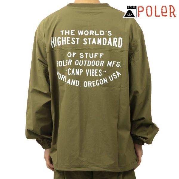 ポーラー メンズ 長袖Tシャツ 正規販売店 POLER クルーネック ナイロン バックプリント ST...