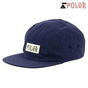 ポーラー メンズ レディース キャップ 正規販売店 POLER ロゴ 帽子 5パネルキャップ FURRY FONT 5P CAP DC 241MCV0283-NVY NAVY｜mixon