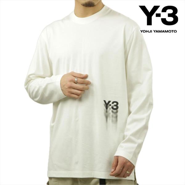 ワイスリー メンズ 長袖Tシャツ 正規品 Y-3 クルーネック コットン ロゴ GFX LS TEE...