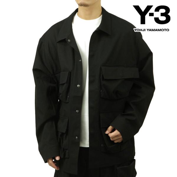 ワイスリー メンズ ワークシャツ 正規品 Y-3 コットン オーバーシャツ LS PKT SHIRT...