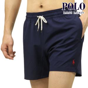 ポロ ラルフローレン メンズ スイムパンツ 正規品 POLO RALPH LAUREN 水着 ロゴ TRAVELER SWIM SHORT MID TRUNK NAVY 710910260｜mixon